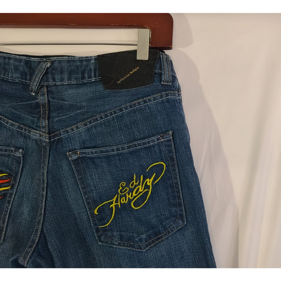 Sold! Vintage Y2K Ed Hardy By Christian Audigier Denim Graphic Jeans US 29 - Picture 8 of 8